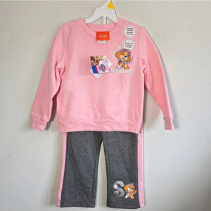 Nickelodeon Paw Patrol Pink and Gray Kids Matching Jogger Set 4T NEW